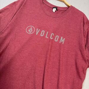 Volcom Mens Graphic Logo T-Shirt Red Heather Large Skate Streetwear Tee